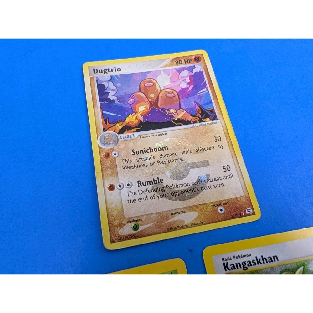 Lot of 3 Vintage Pokemon Holo Cards Dugtrio Vileplume Kangaskhan
